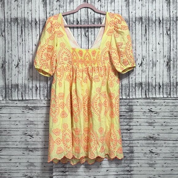 Lilly Pulitzer Sarafina Short Sleeve Dress Gingham Seersucker Island - Picture 2 of 10